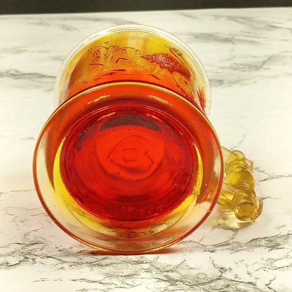 Degenhart Glass Peacock & Stork Cup Trinket Paperweight Vintage - Picture 8 of 10